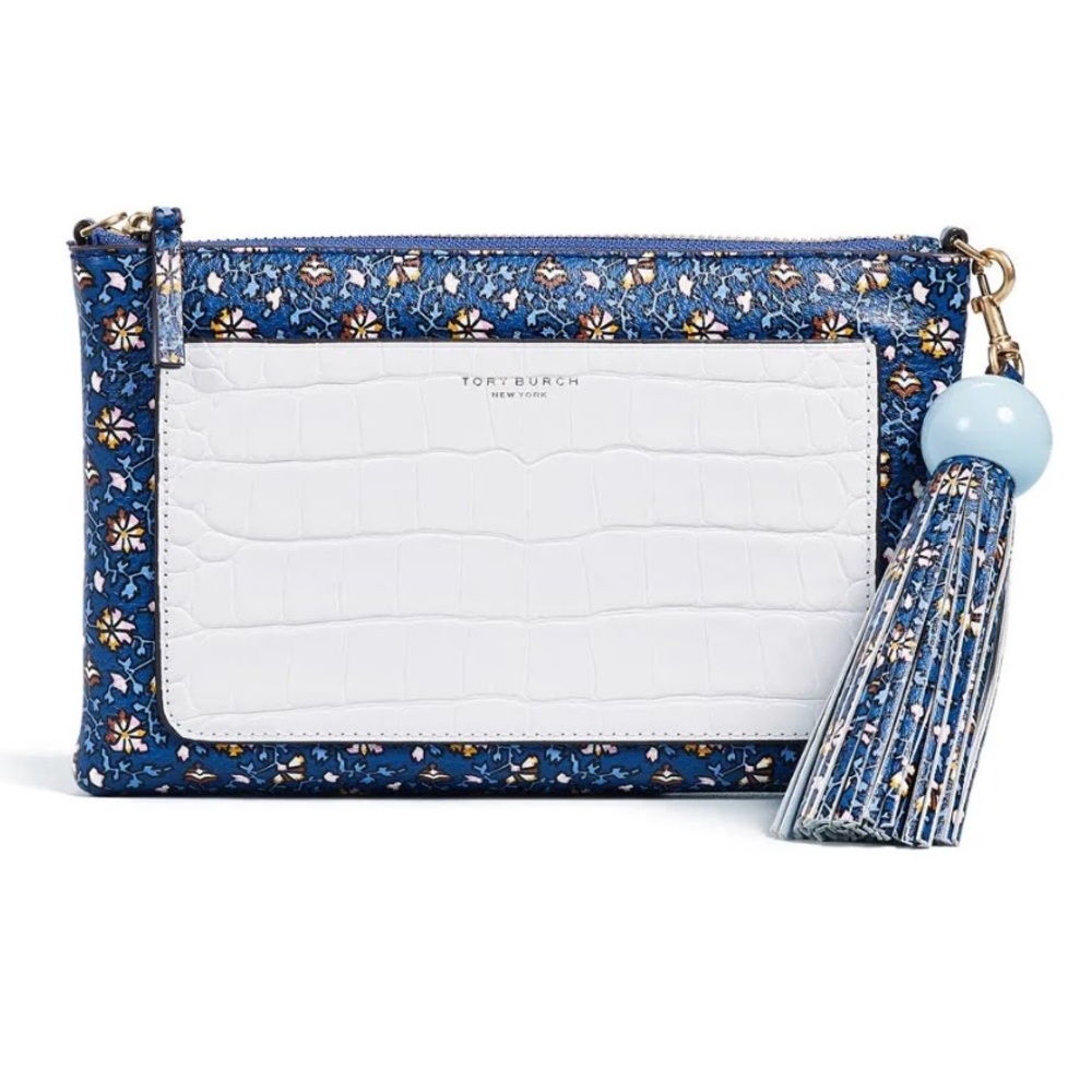 Tory Burch Blue Pansy Crossbody